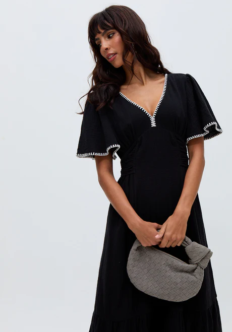 tie-front midi dress
