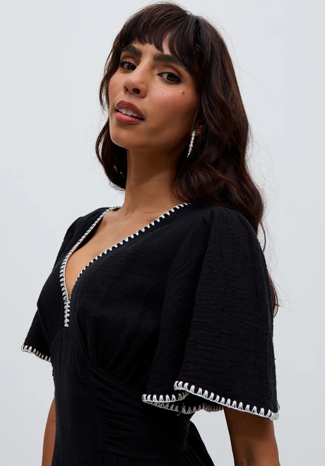 tie-front midi dress