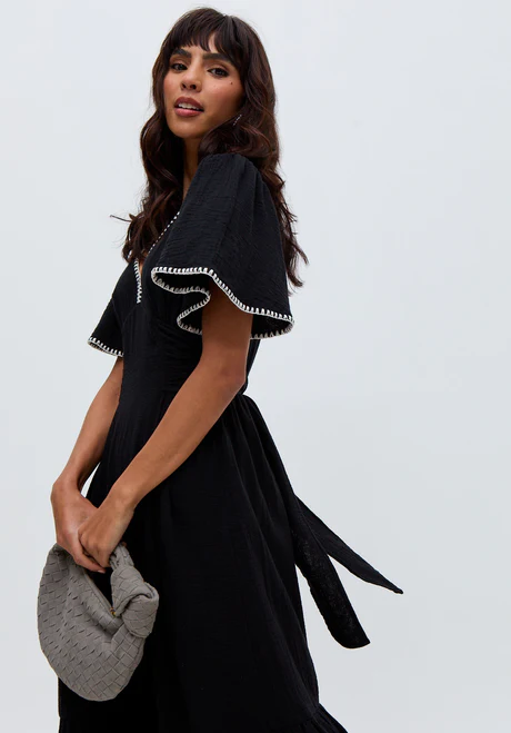 tie-front midi dress
