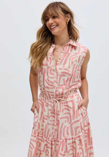 Multi-layered printed maxi skirt
