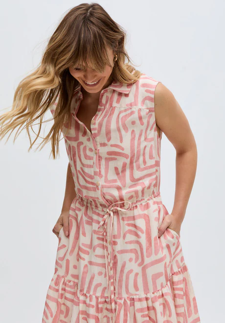 Multi-layered printed maxi skirt